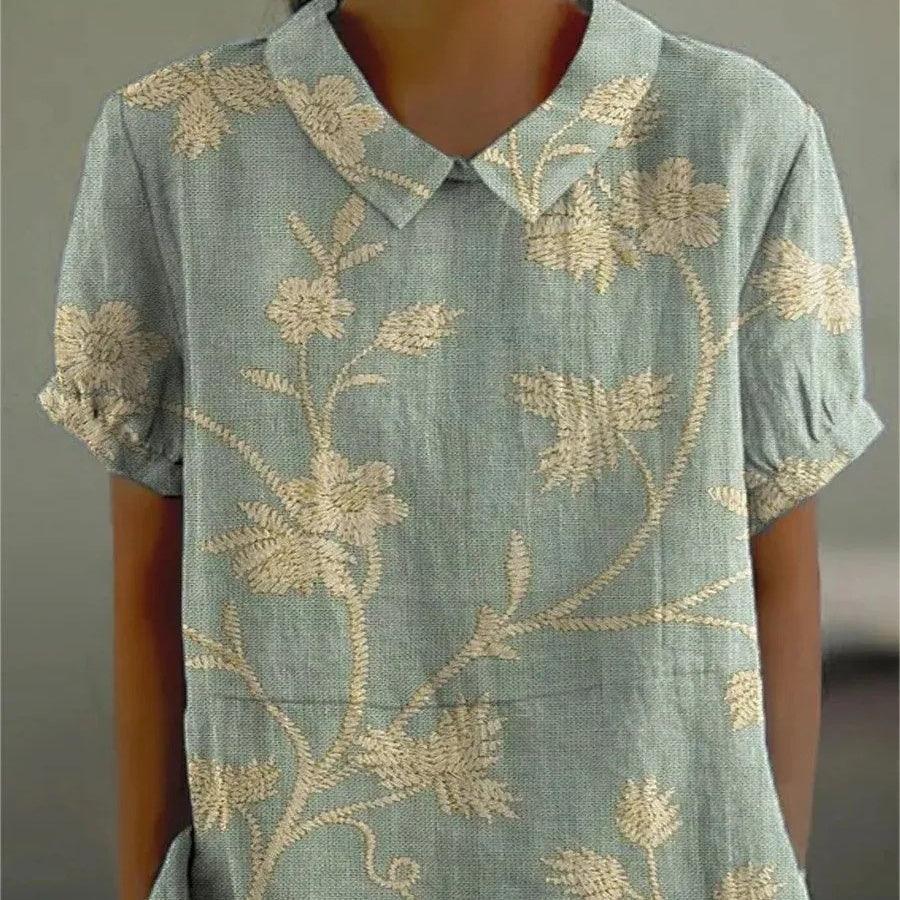 Ladies New Lapel Loose Casual Short-sleeved Top - Hipster Collections