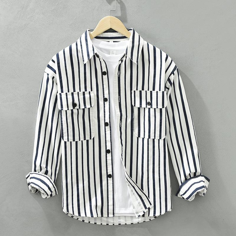 Young Men's Loose Re-work Striped Shirt - Hipster Collections