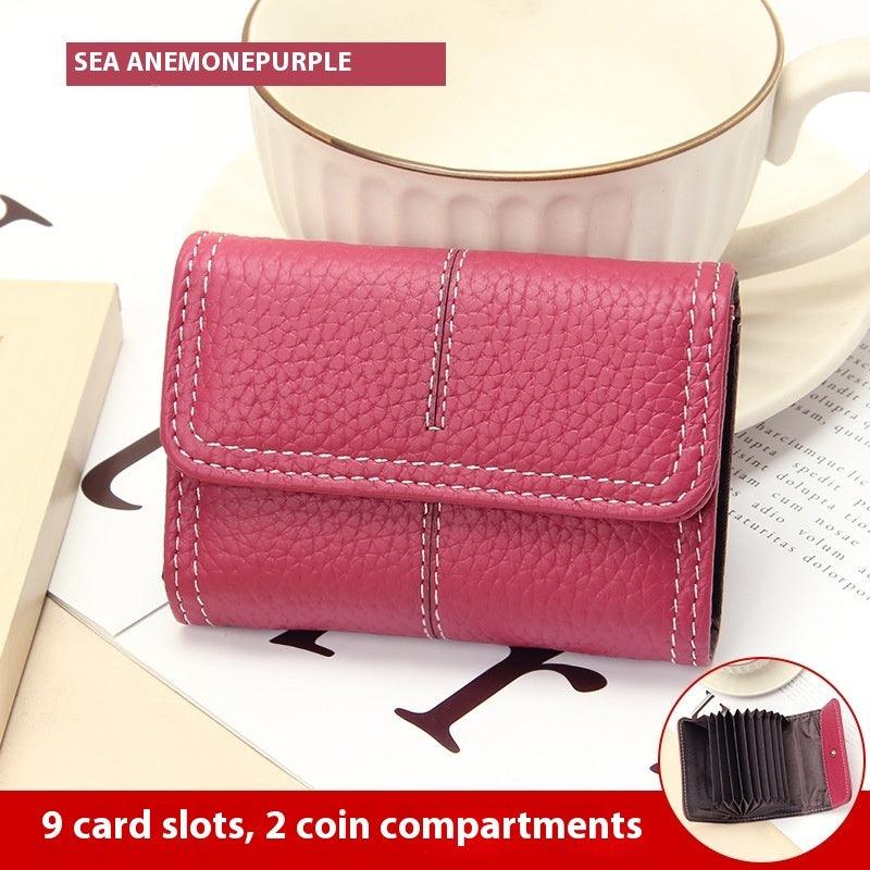 Large Capacity Women's Certificate Holder First Layer Cowhide Card Holder Wallet - Hipster Collections