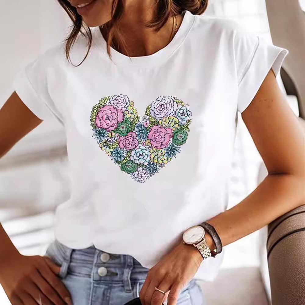 Women's Loose 3D Pattern T-shirt - Hipster Collections