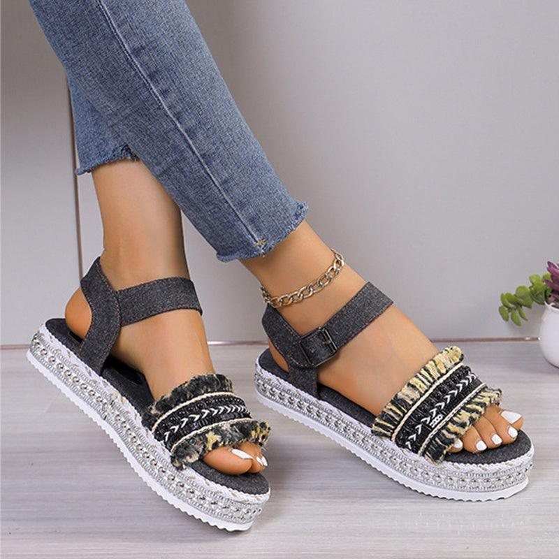 Tassel Denim Sandals - Hipster Collections