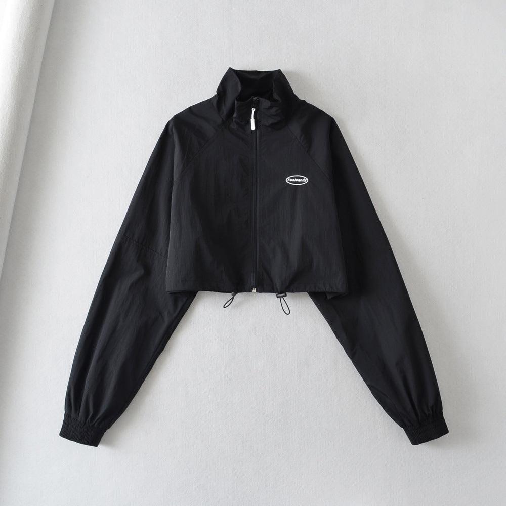European And American Fashion Sports Style Stand Collar Zipper Cardigan Elastic Cuff Windproof Short Coat - Hipster Collections