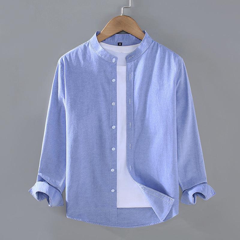 Spring And Autumn Thin Stand-up Collar Long-sleeved Men's Shirt - Hipster Collections