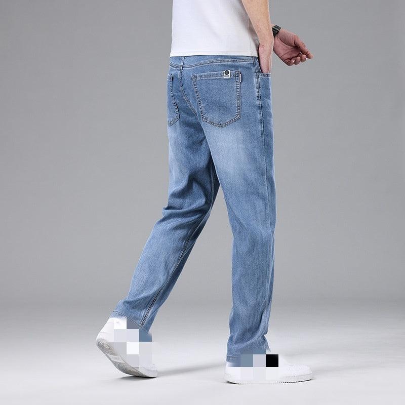 Men's Thin Loose Straight Ice Silk Jeans - Hipster Collections