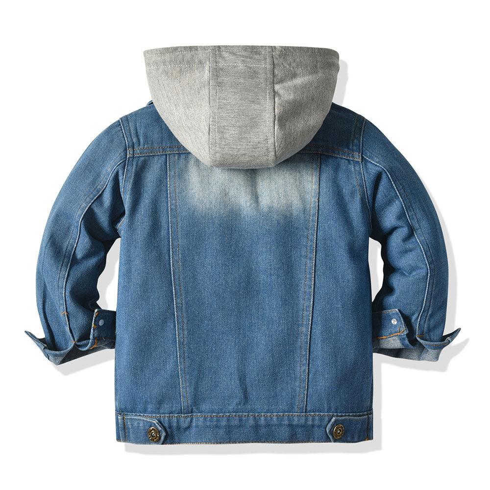 Children's Fake Two-piece Denim Jacket, Children's Hooded Fashion Casual Top - Hipster Collections