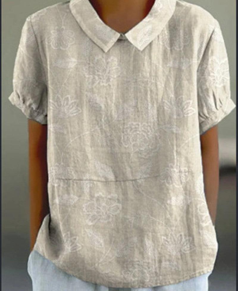 Ladies New Lapel Loose Casual Short-sleeved Top - Hipster Collections