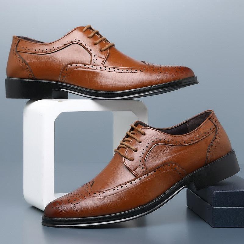 Block Carved Casual Leather Shoes For Men - Hipster Collections