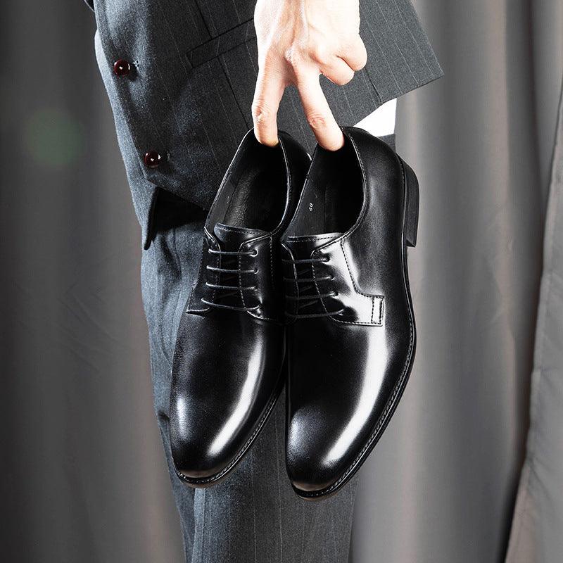 Men's Leather Shoes Breathable Lace Up Hand-rub Color - Hipster Collections
