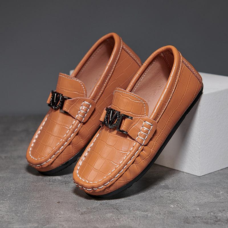 Children's Shoes Peas Shoes Children's Slip-on Leather Shoes - Hipster Collections