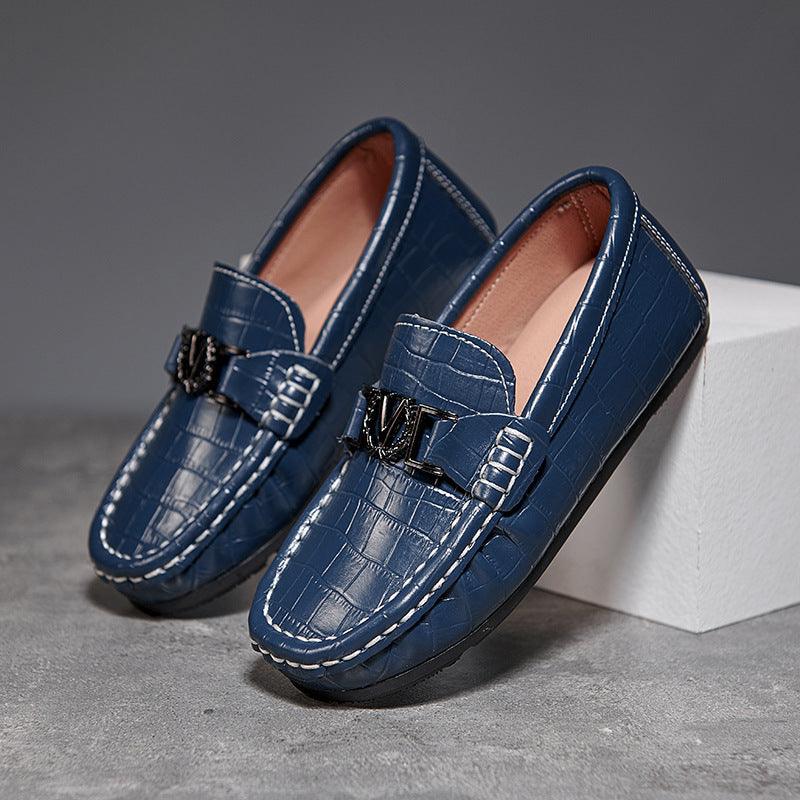 Children's Shoes Peas Shoes Children's Slip-on Leather Shoes - Hipster Collections