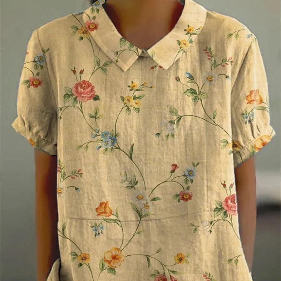 Ladies New Lapel Loose Casual Short-sleeved Top - Hipster Collections