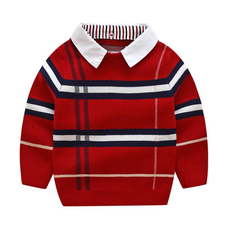 Boys plaid jacquard sweater - Hipster Collections
