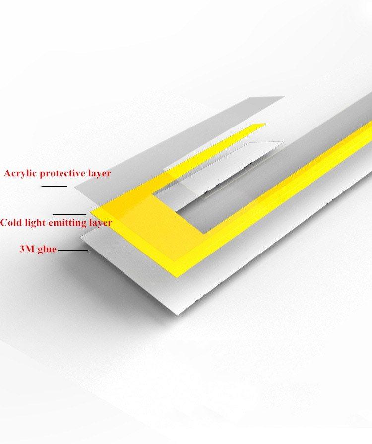 Motorcycle Helmet EL Cold Light Helmet Light Strip Night Signal Luminous Modified Strip Helmet Sticker - Hipster Collections