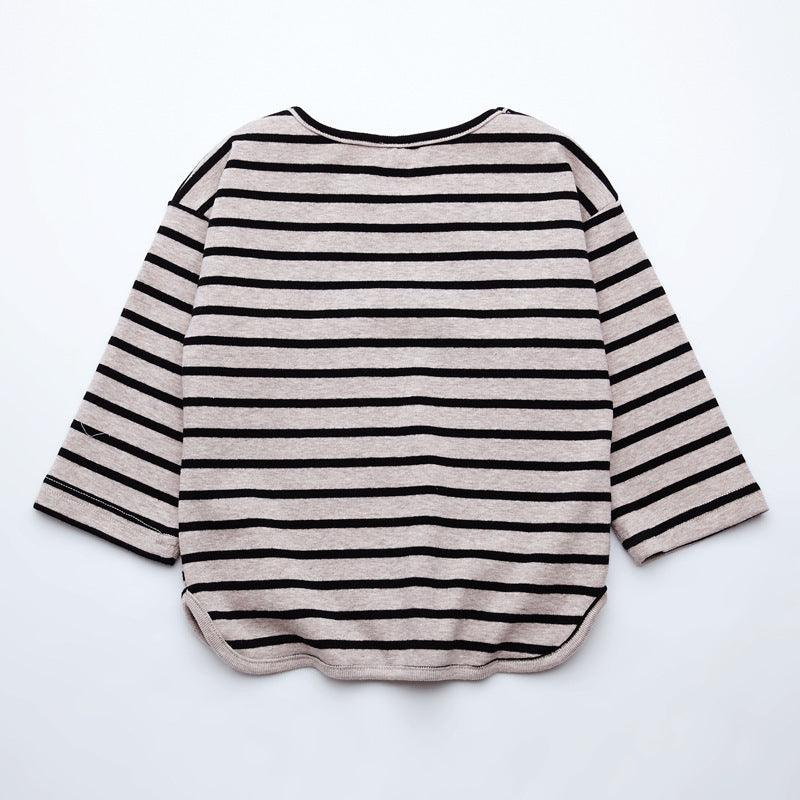 Fashion Striped Print Kids Baby Girls Clothes Cotton Long Sleeve T Shirts - Hipster Collections