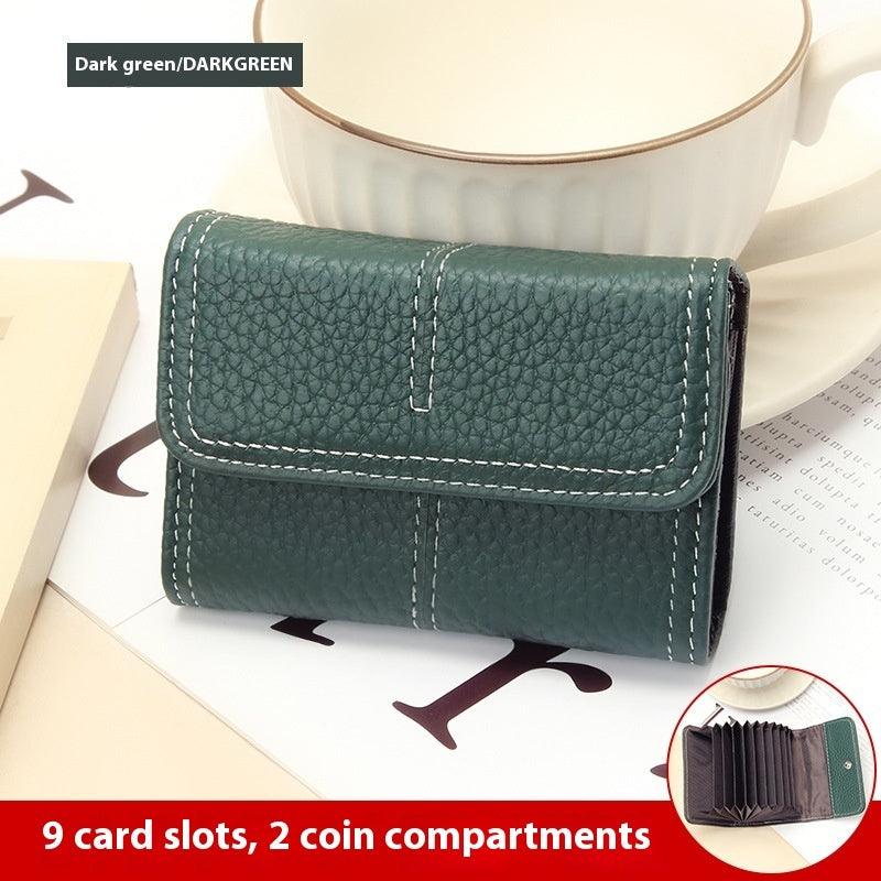 Large Capacity Women's Certificate Holder First Layer Cowhide Card Holder Wallet - Hipster Collections