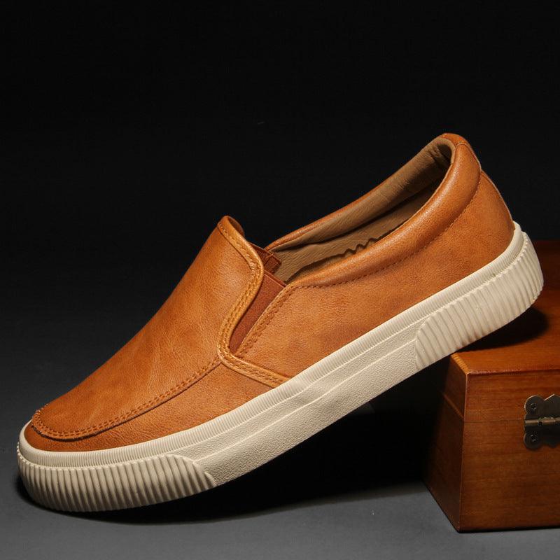 All-matching Men's Leather Shoes Breathable Casual Fashion Low-top Sneakers - Hipster Collections