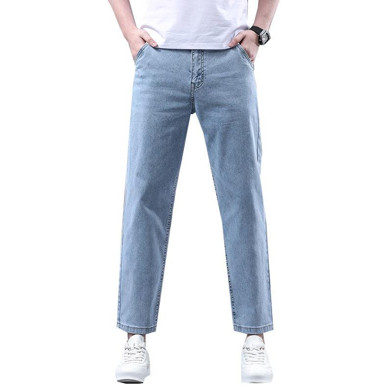 Men's Slim Fit Cropped Casual Light-colored Jeans - Hipster Collections