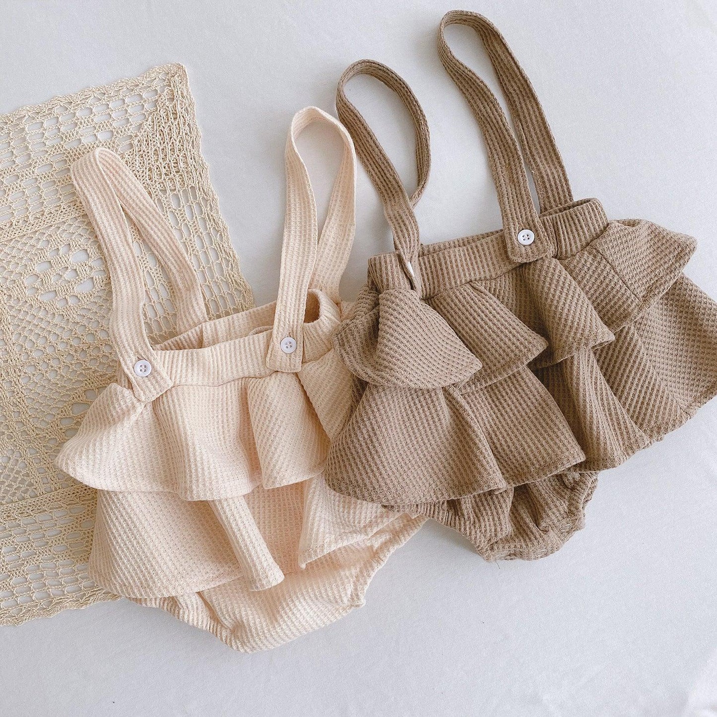 Baby Romper 0-2 Years Old Baby Clothes Baby Girl Foreign Style Pleated Lotus Leaf Sling Climber - Hipster Collections