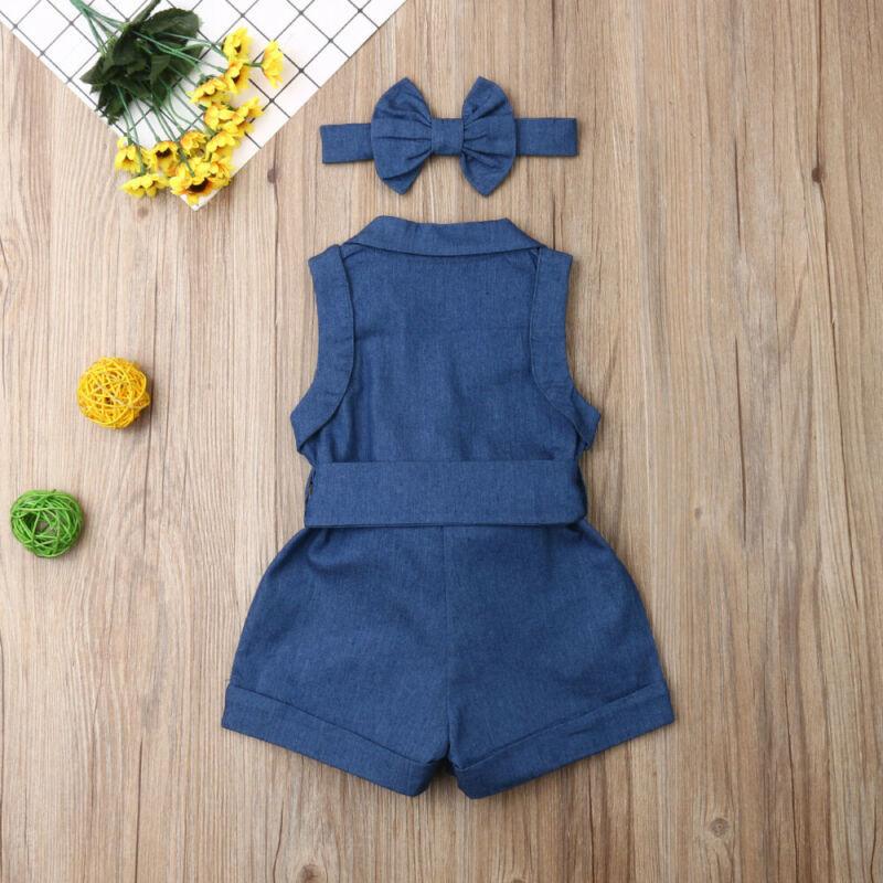 Pudcoco Kids Baby Girl Clothes Sleeveless Romper Denim - Hipster Collections