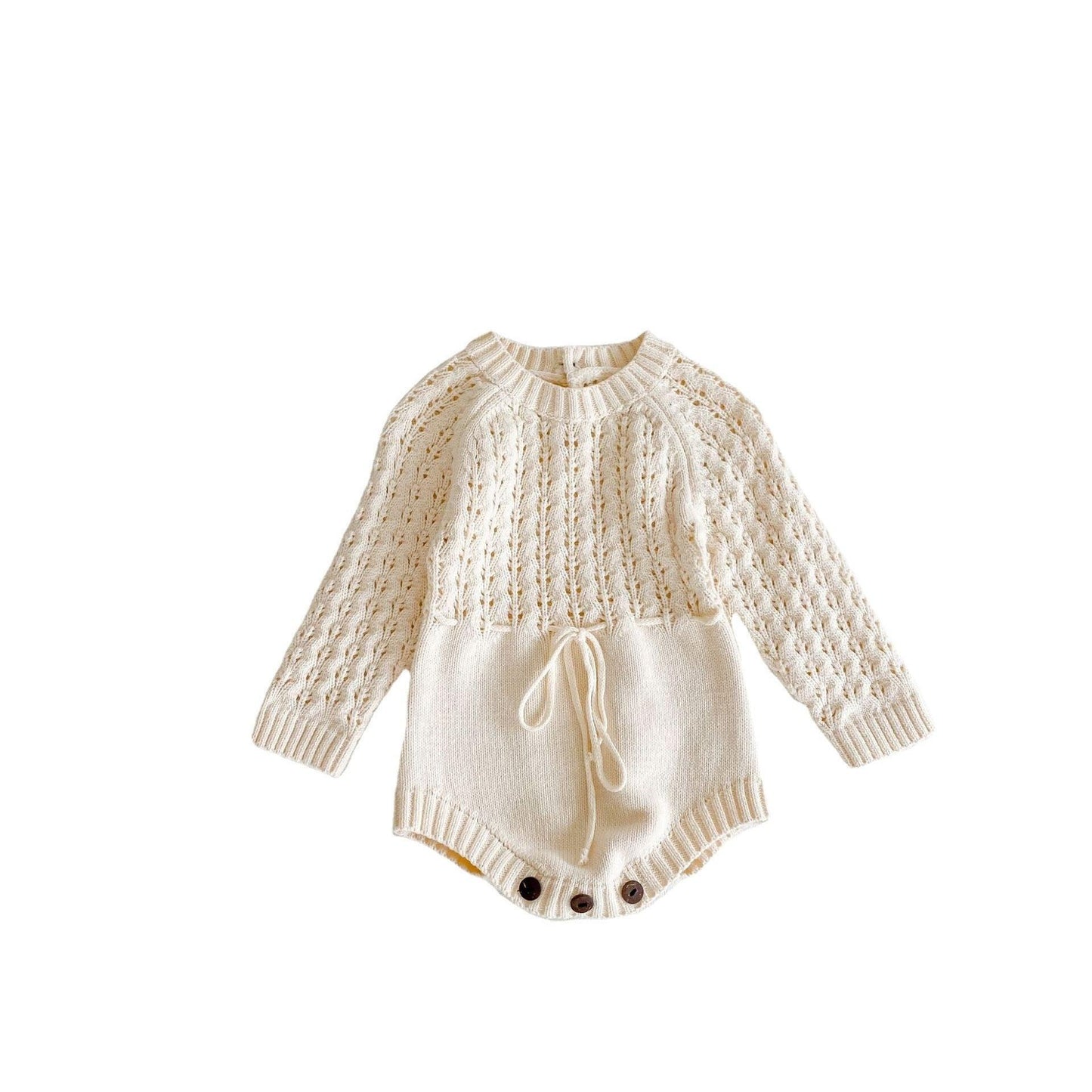 Girl Baby Knitted Hollow Waist Girdle Long Sleeves Harpy Dress Triangle - Hipster Collections