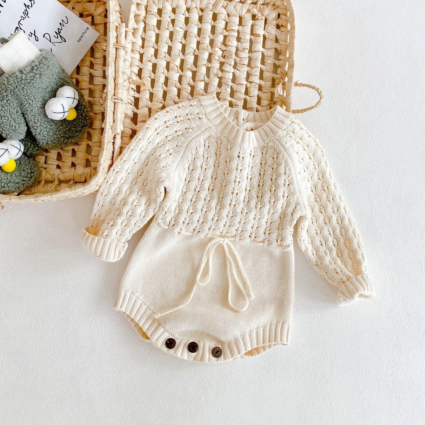 Girl Baby Knitted Hollow Waist Girdle Long Sleeves Harpy Dress Triangle - Hipster Collections