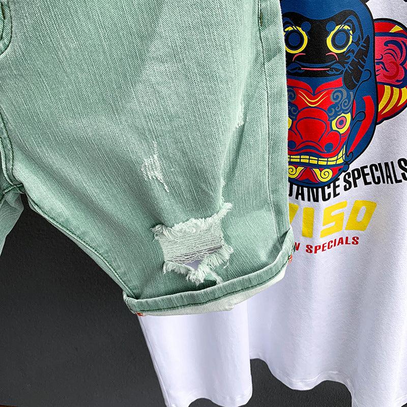 Ripped denim shorts - Hipster Collections