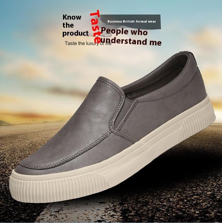 All-matching Men's Leather Shoes Breathable Casual Fashion Low-top Sneakers - Hipster Collections