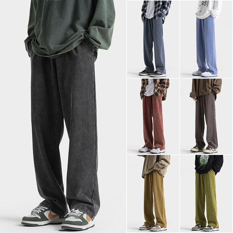Fashion Plus Size American Retro Heavy Washed Sweatpants - Hipster Collections