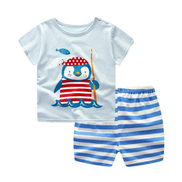 Cartoon Clothing Baby Boy Summer Clothes T-shirt Baby Girl Casual Clothing Sets - Hipster Collections
