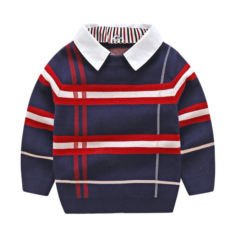 Boys plaid jacquard sweater - Hipster Collections