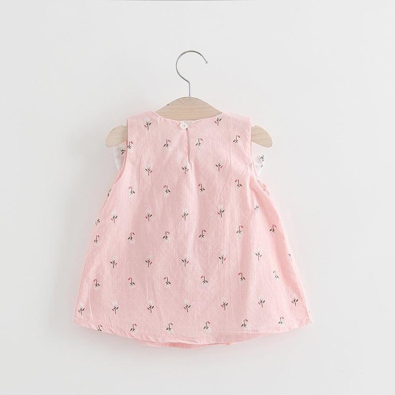 Solid color bow bow floral print halter skirt - Hipster Collections