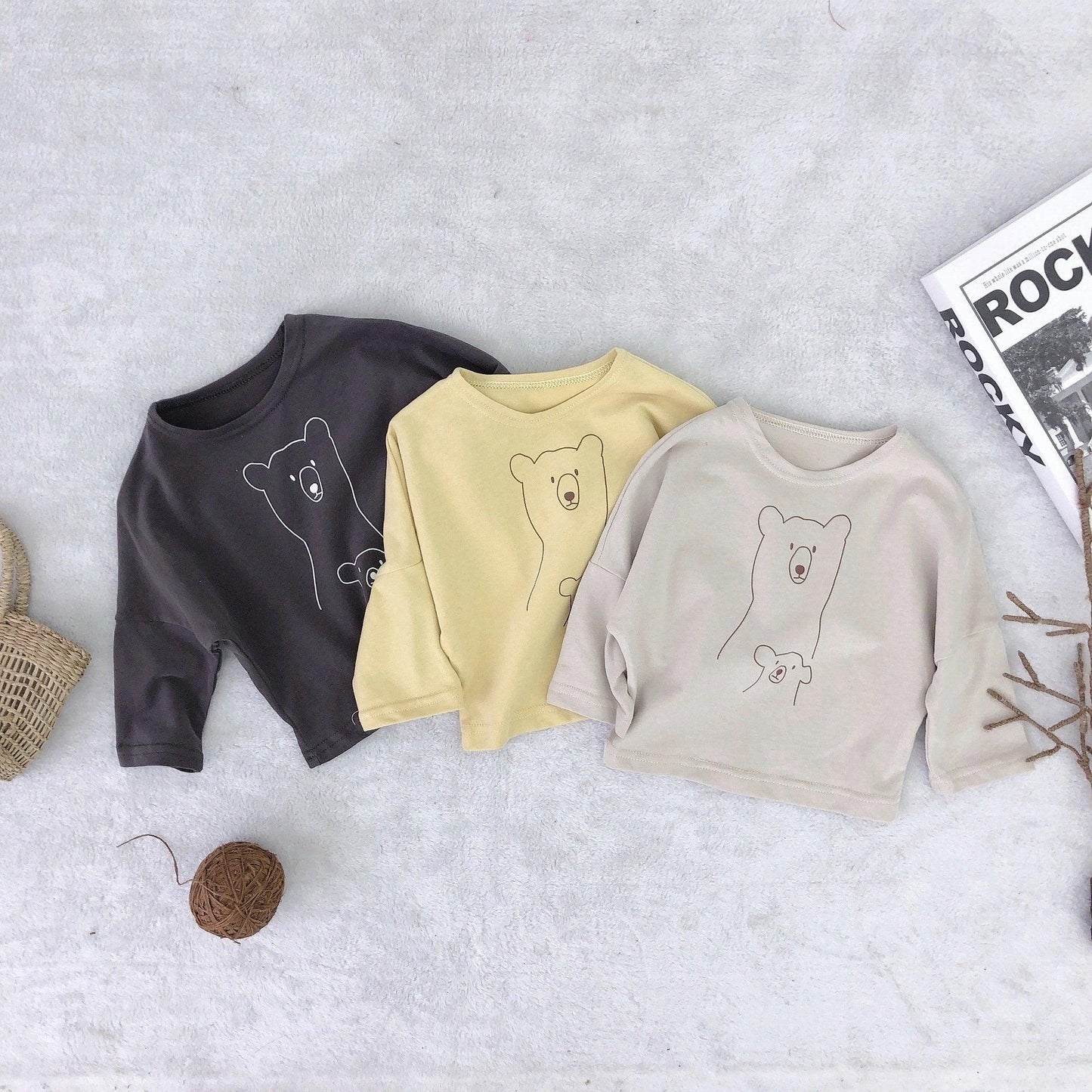 Bear print jacket in solid color - Hipster Collections