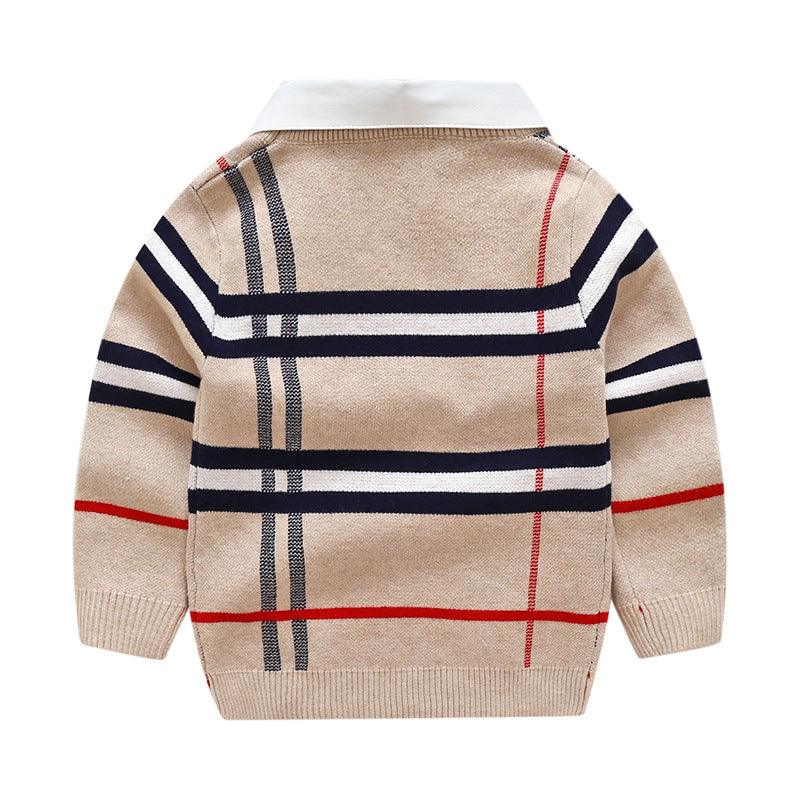 Boys plaid jacquard sweater - Hipster Collections