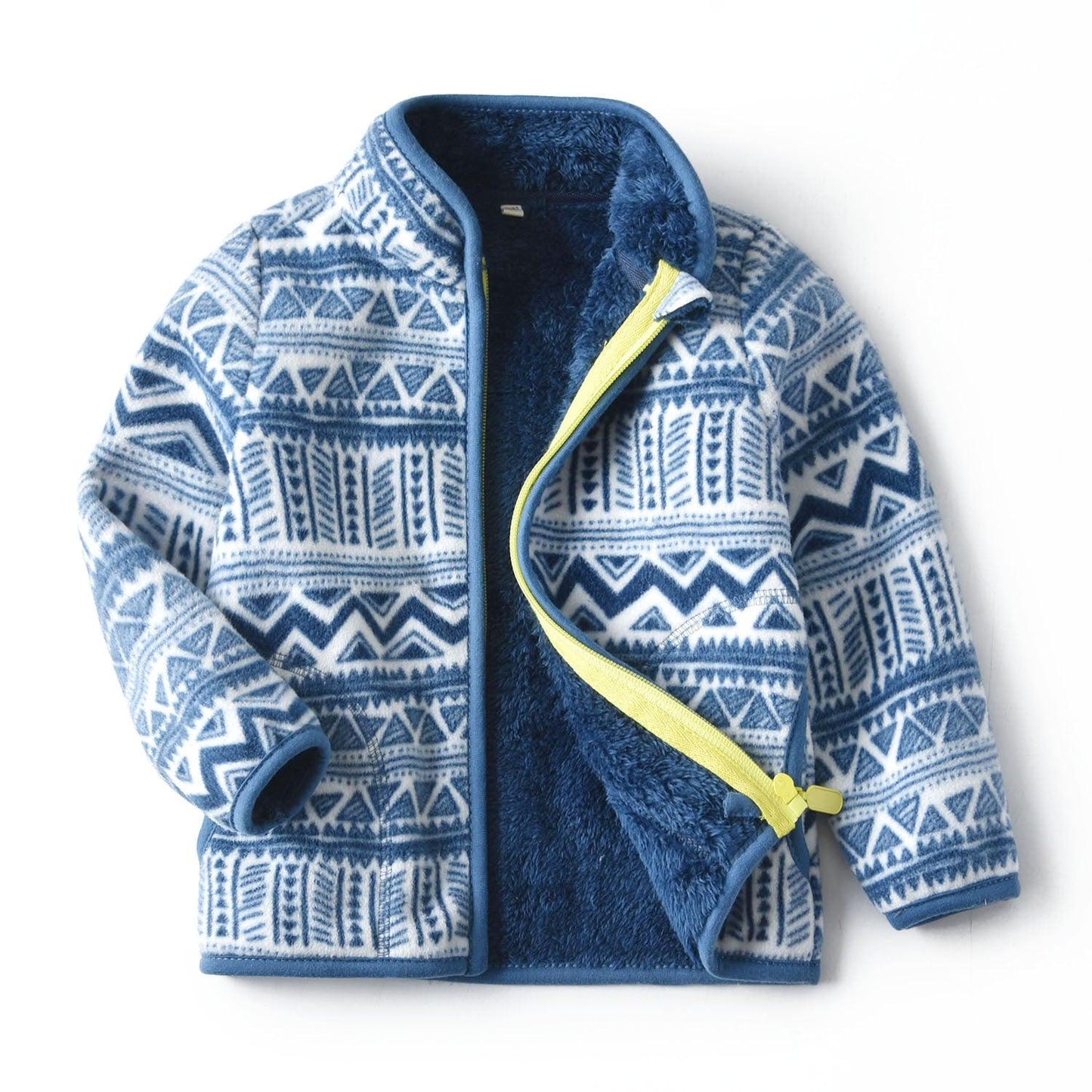 Thick Fur Printed Coats Kids Zipper - Hipster Collections