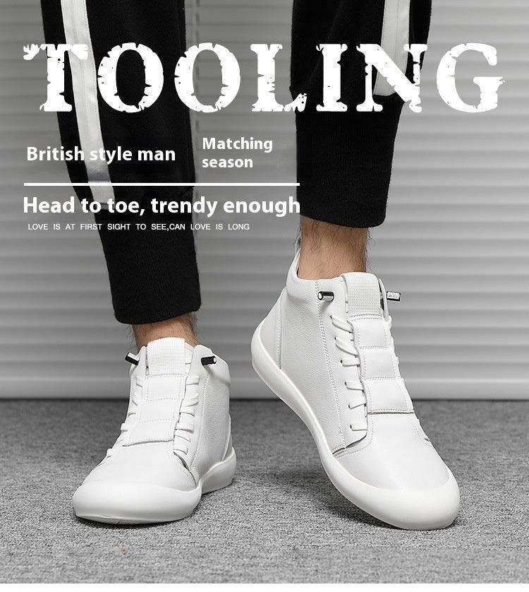 Men's Leather High-top Casual Ankle Boots - Hipster Collections