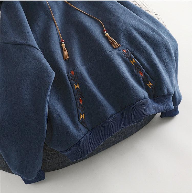 Hooded Korean Style Loose All-matching Top - Hipster Collections