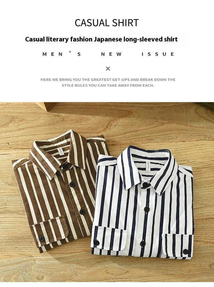 Young Men's Loose Re-work Striped Shirt - Hipster Collections