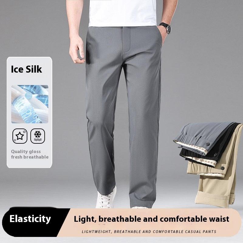 Thin Ruyi Waist Straight Business Casual Trousers Men's Summer Breathable Sun Protection - Hipster Collections