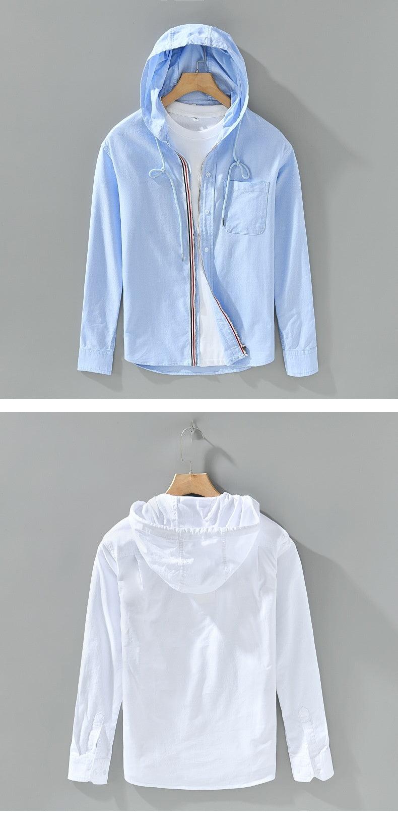 Cotton Hooded Shirt Coat American Casual Men - Hipster Collections