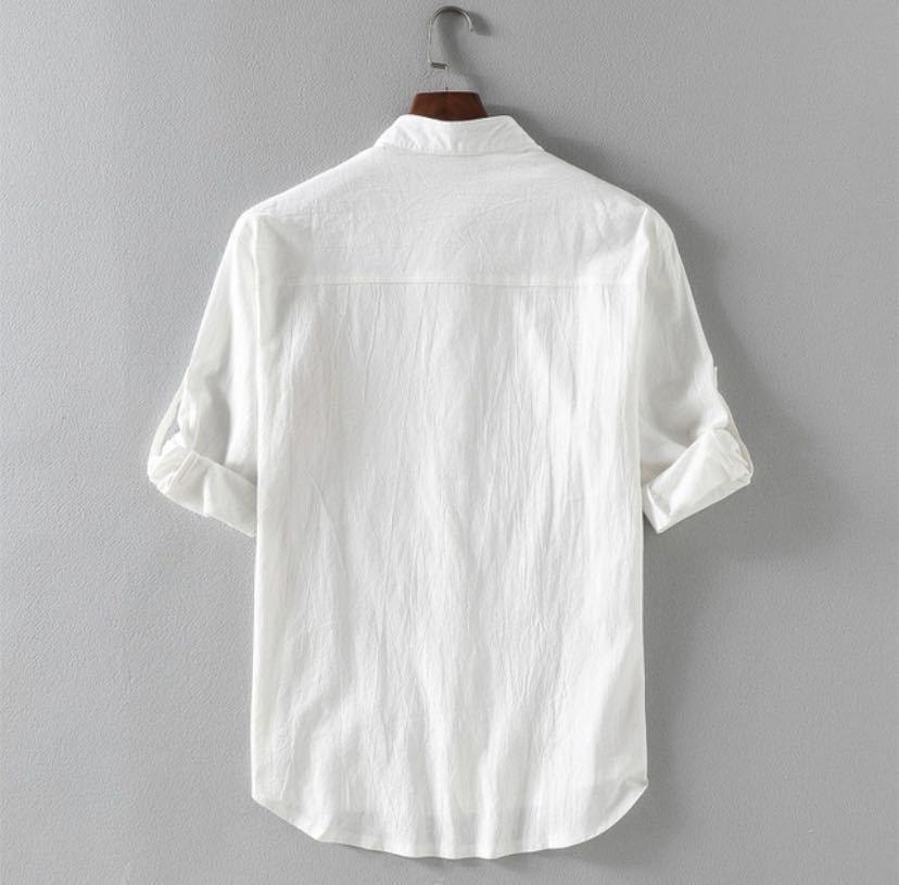 Men's Linen Stand Collar Loose Shirt - Hipster Collections