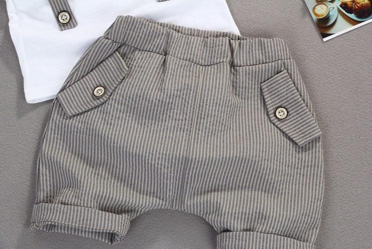 Summer Kids Boys Grey Gentleman Outfits - Hipster Collections
