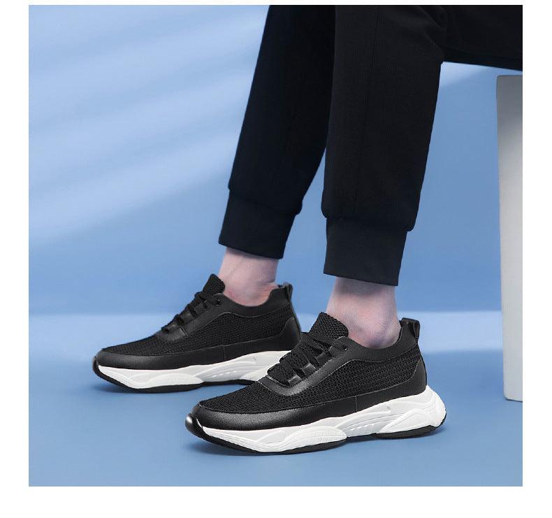 Summer New Height Increasing Insole Black Casual Men's Sneaker - Hipster Collections