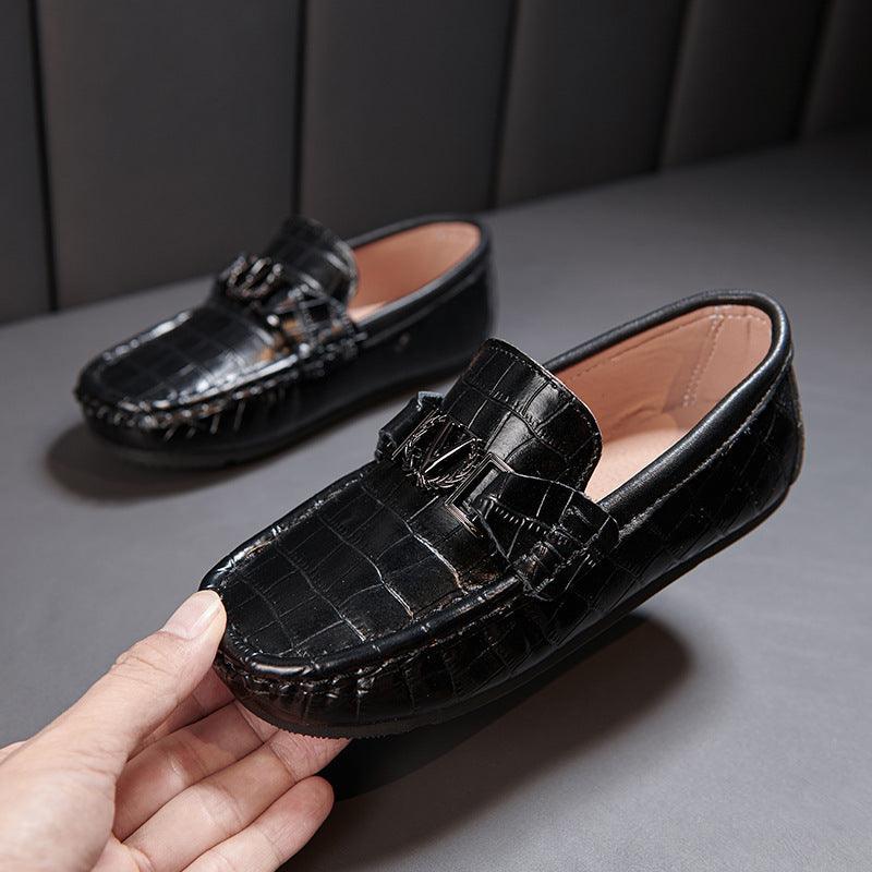 Children's Shoes Peas Shoes Children's Slip-on Leather Shoes - Hipster Collections