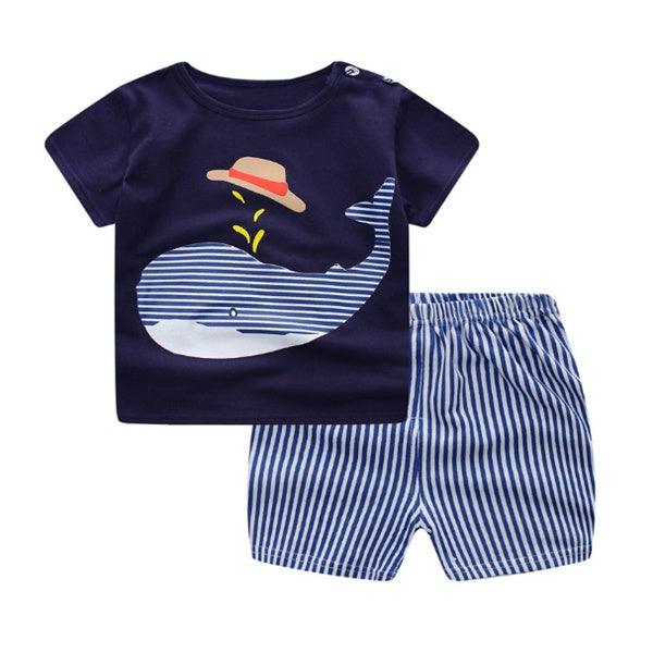 Cartoon Clothing Baby Boy Summer Clothes T-shirt Baby Girl Casual Clothing Sets - Hipster Collections
