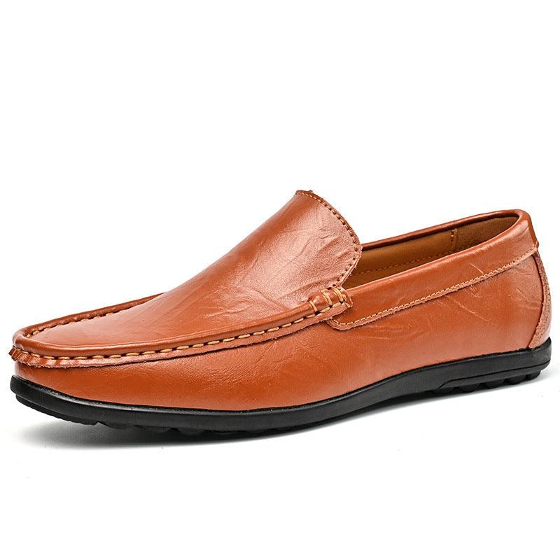 Men's Shoes Plus Size Cowhide Slip-on Driving Shoes Lightweight Retro Easy Matching Gommino Breathable - Hipster Collections