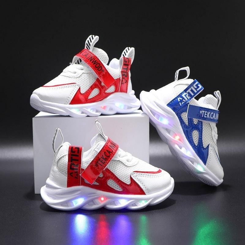 Children's Alphabet Webbing Mesh Breathable Kids Luminous Shoes Casual Sports Shoes - Hipster Collections