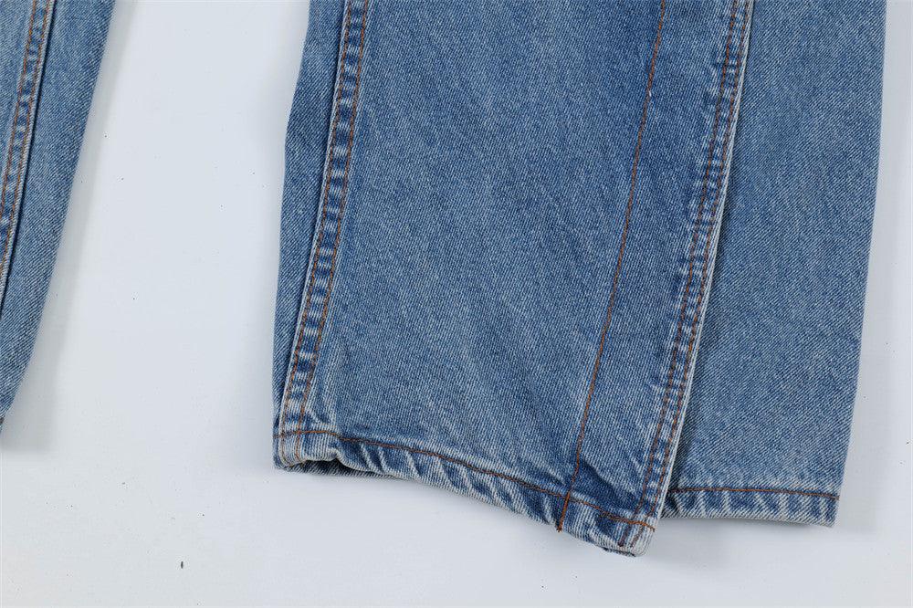 Men's American High Street Retro Washed Jeans - Hipster Collections