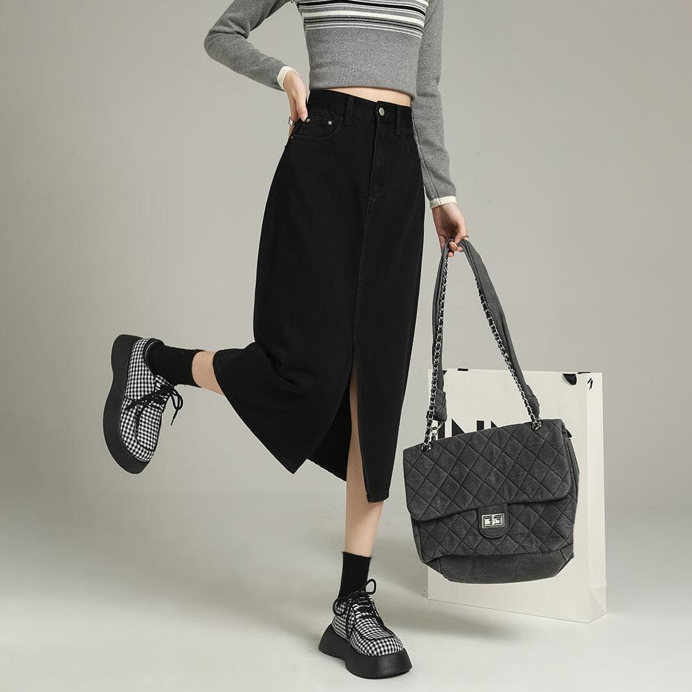 Women's Black Skirt Spring And Autumn - Hipster Collections