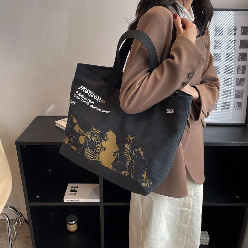 Leisure Commute Large Capacity Women's Canvas Shoulder Bag - Hipster Collections