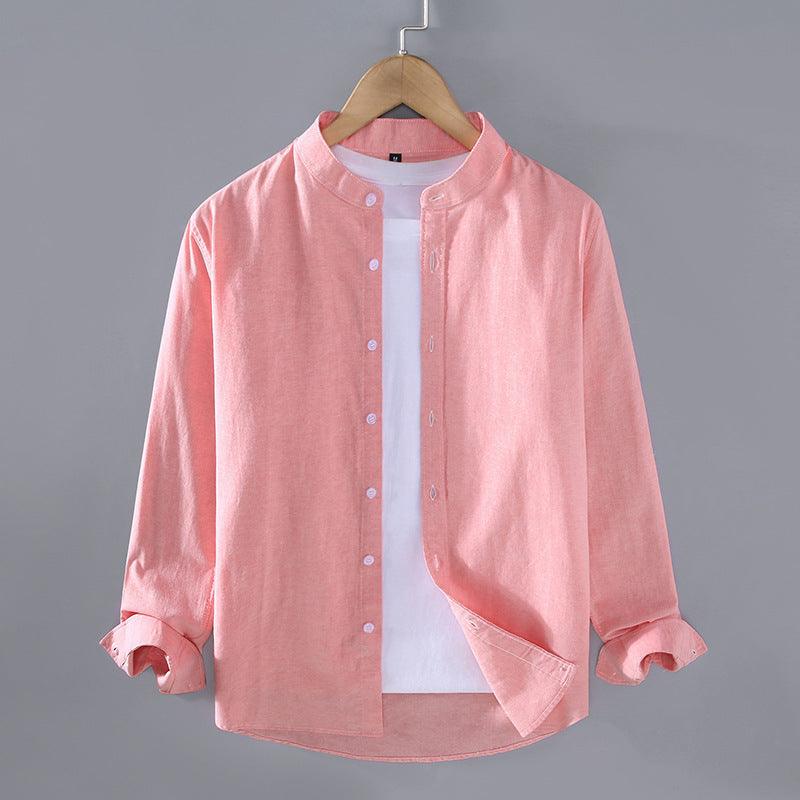 Spring And Autumn Thin Stand-up Collar Long-sleeved Men's Shirt - Hipster Collections